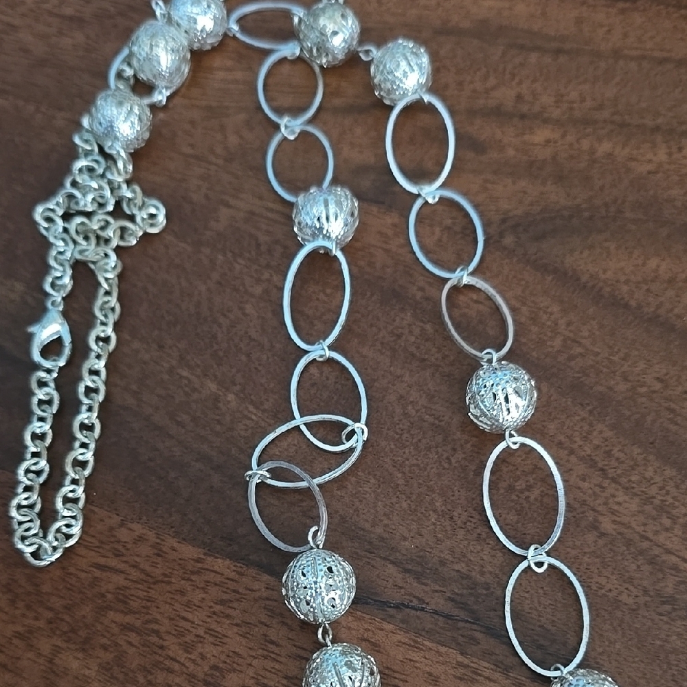 Silvertoned Long Chain Necklace - Picture 1 of 1
